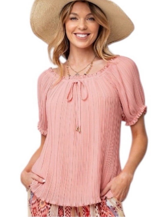 easel Tops - 0200:  EASEL NWT TOP FADED CORAL (R1A & H24)